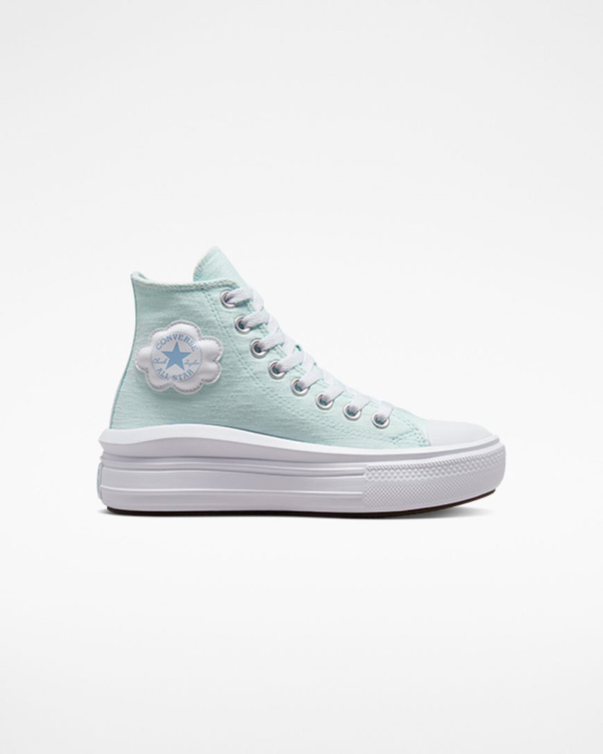 Converse Chuck Taylor All Star Move Cloud Patch Høye Platform Sko Jente Blå | 759IPJSVC