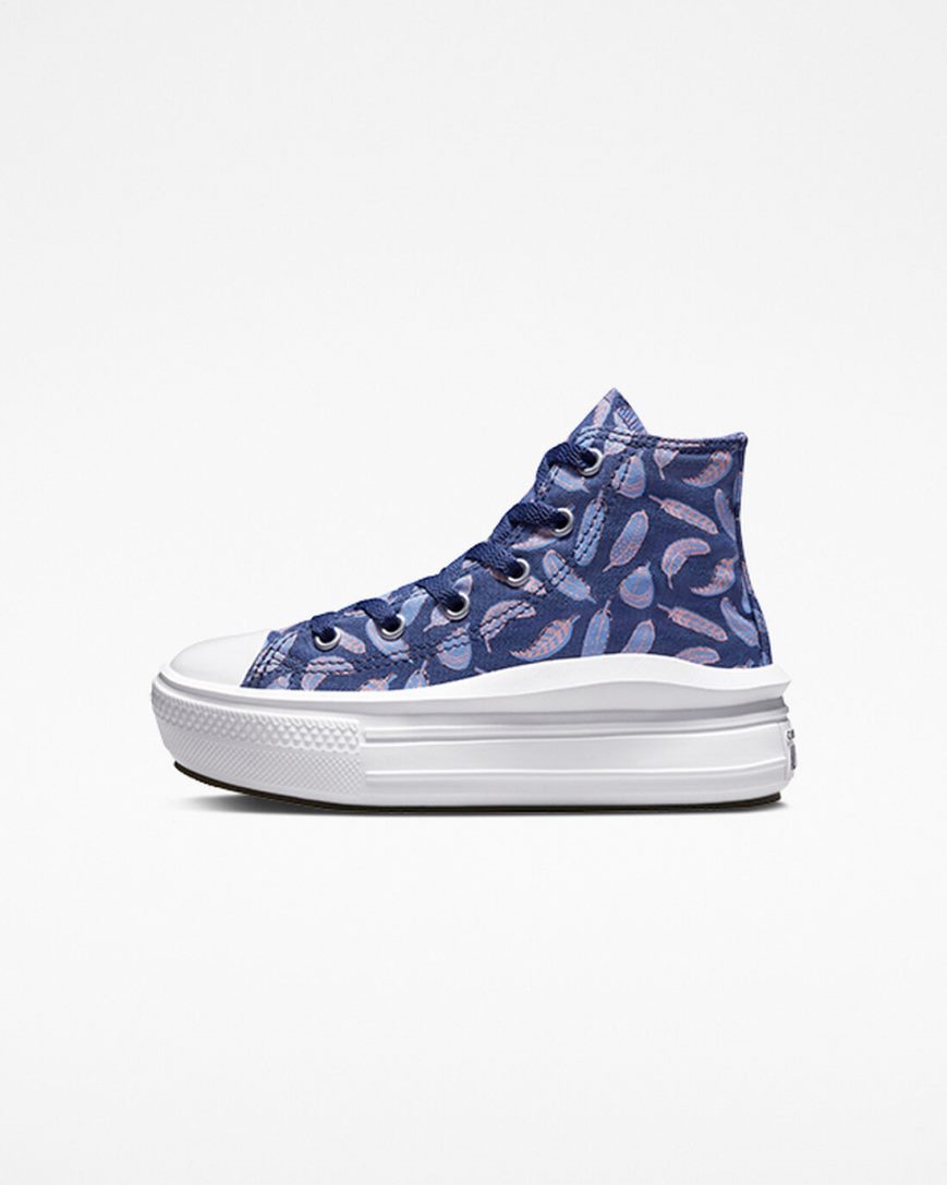 Converse Chuck Taylor All Star Move Feathers Høye Platform Sko Jente Lilla Kongeblå | 679RDESMK