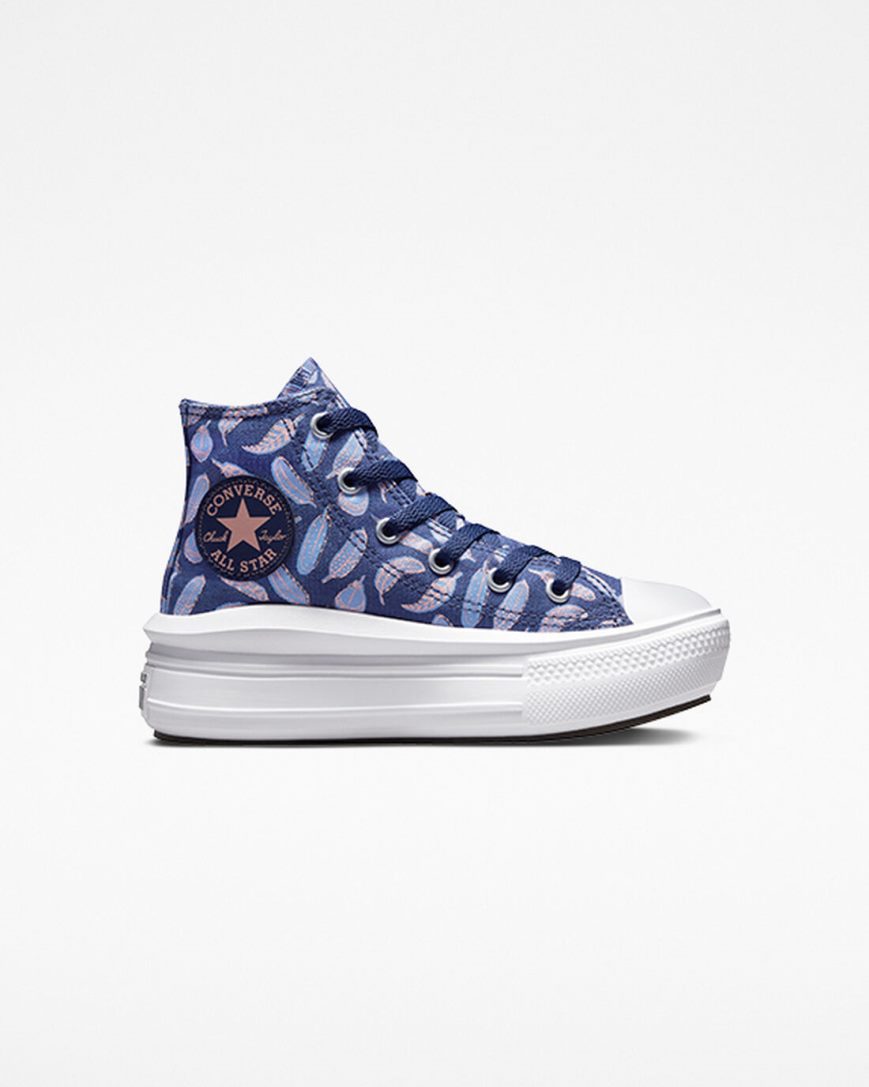 Converse Chuck Taylor All Star Move Feathers Høye Platform Sko Jente Lilla Kongeblå | 679RDESMK