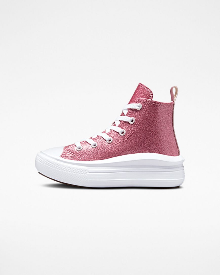 Converse Chuck Taylor All Star Move Glitter Høye Platform Sko Jente Rosa Lilla Hvite | 043SGVMFP