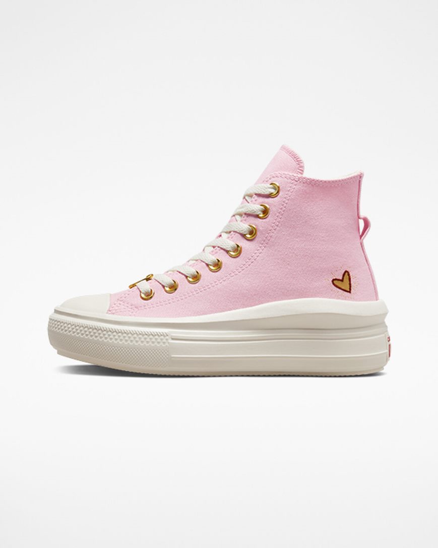 Converse Chuck Taylor All Star Move Hearts Høye Platform Sko Dame Oransje Rosa | 736ATRJCE