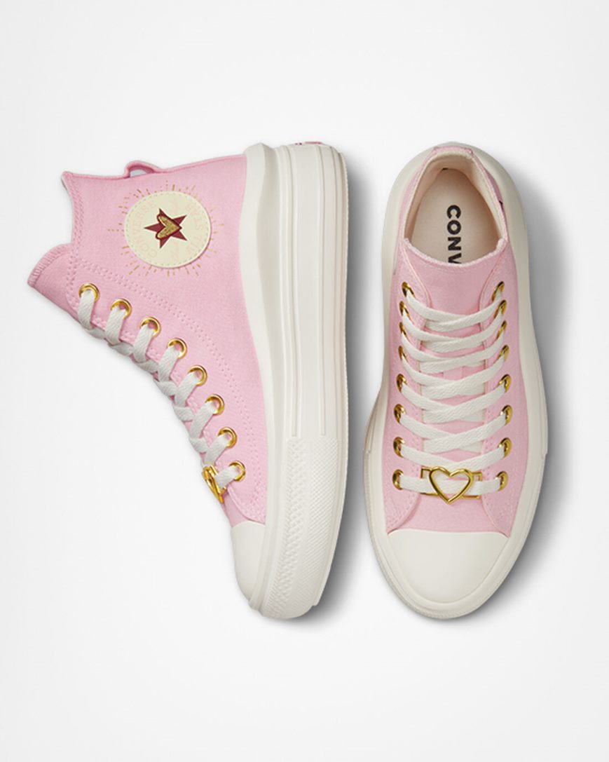 Converse Chuck Taylor All Star Move Hearts Høye Platform Sko Dame Oransje Rosa | 736ATRJCE