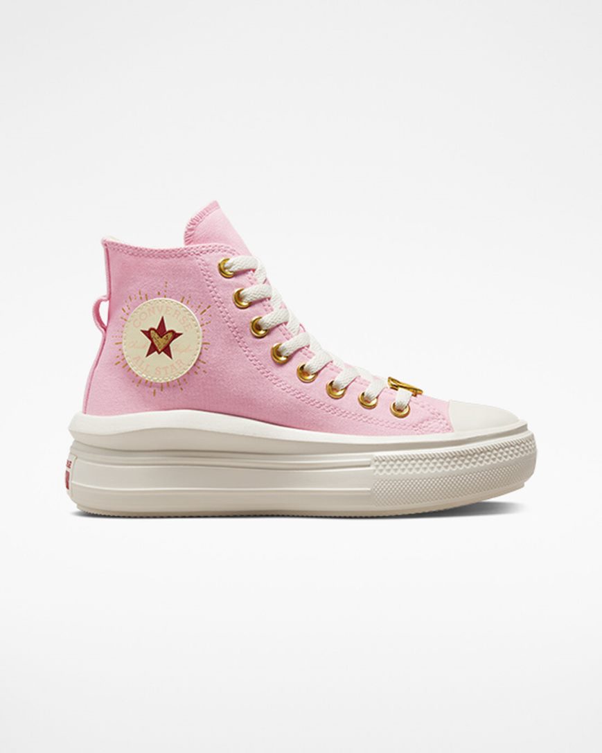 Converse Chuck Taylor All Star Move Hearts Høye Platform Sko Dame Oransje Rosa | 736ATRJCE