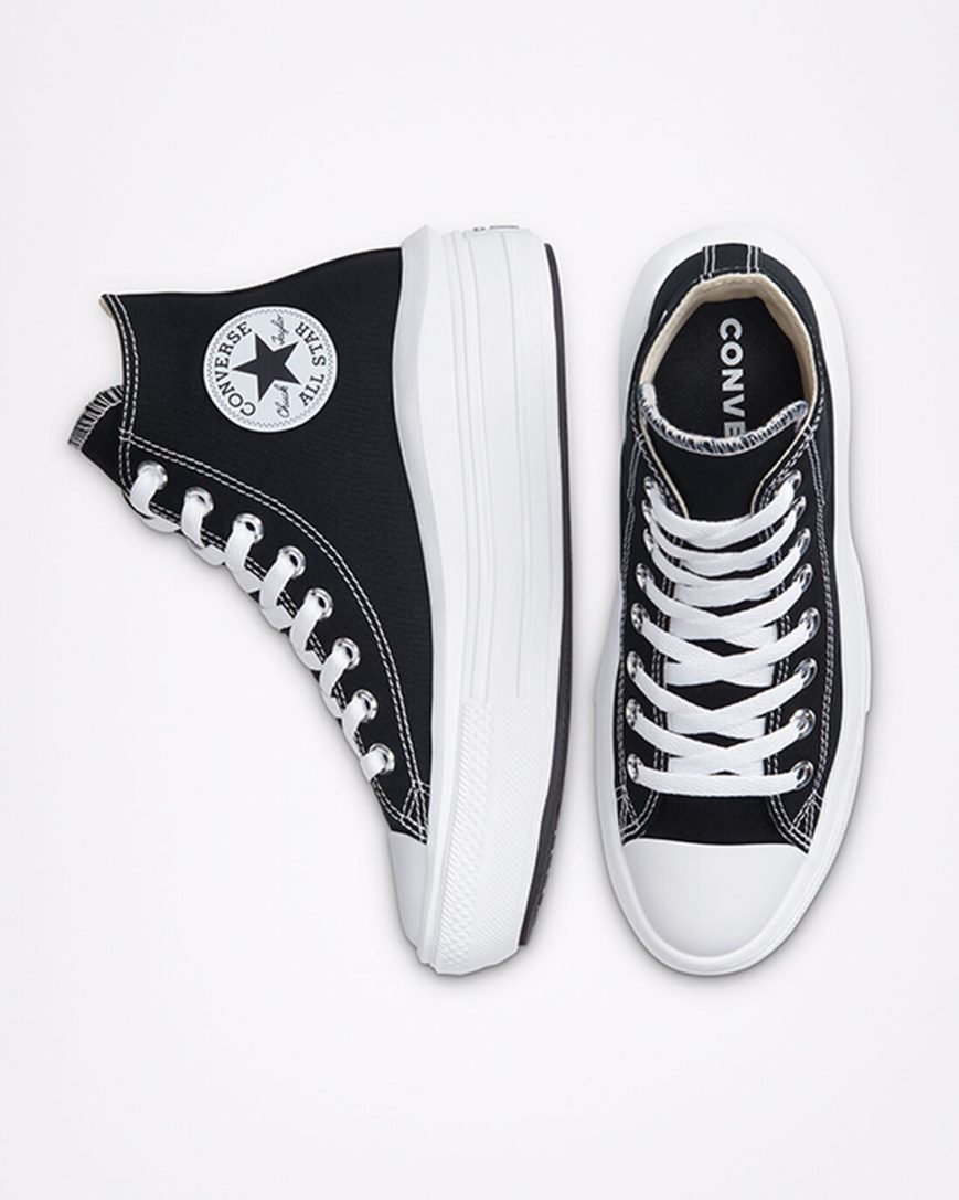 Converse Chuck Taylor All Star Move Høye Platform Sko Dame Svarte Beige Hvite | 197PTDBXK