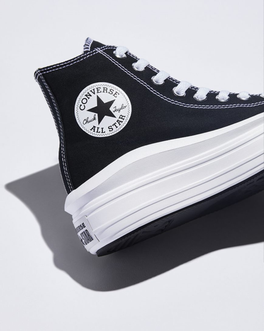 Converse Chuck Taylor All Star Move Høye Platform Sko Dame Svarte Beige Hvite | 197PTDBXK