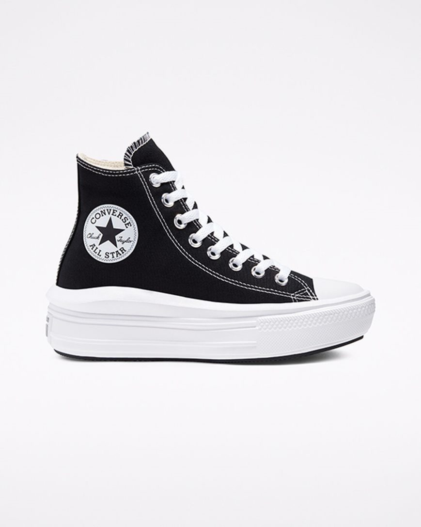 Converse Chuck Taylor All Star Move Høye Platform Sko Dame Svarte Beige Hvite | 197PTDBXK