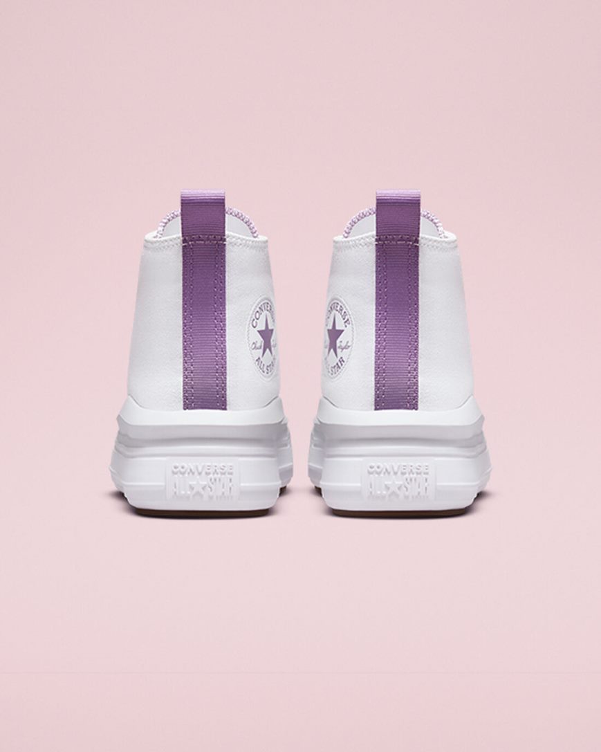 Converse Chuck Taylor All Star Move Høye Platform Sko Jente Hvite Lilla Hvite | 217DSZQWB