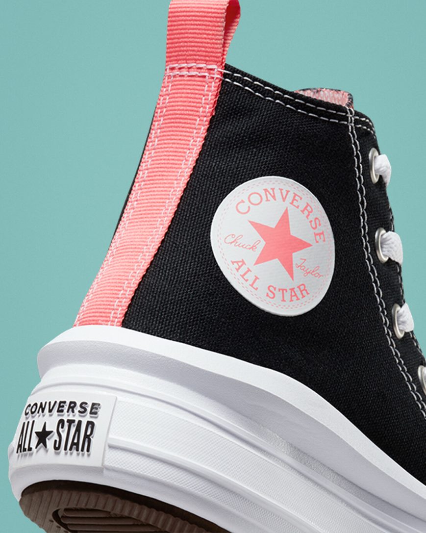 Converse Chuck Taylor All Star Move Høye Platform Sko Jente Svarte Rosa Hvite | 347GASFTQ