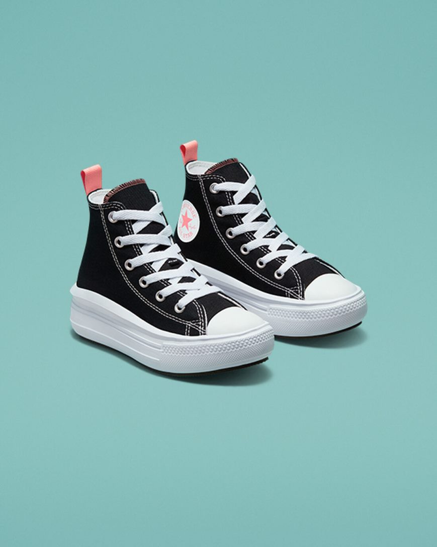 Converse Chuck Taylor All Star Move Høye Platform Sko Jente Svarte Rosa Hvite | 347GASFTQ