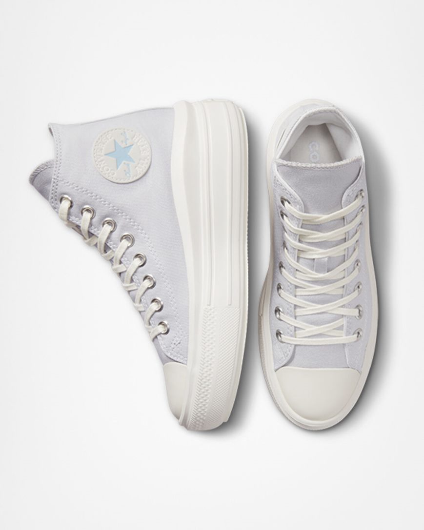 Converse Chuck Taylor All Star Move Høye Platform Sko Dame Lilla Hvite | 504IMLOZP