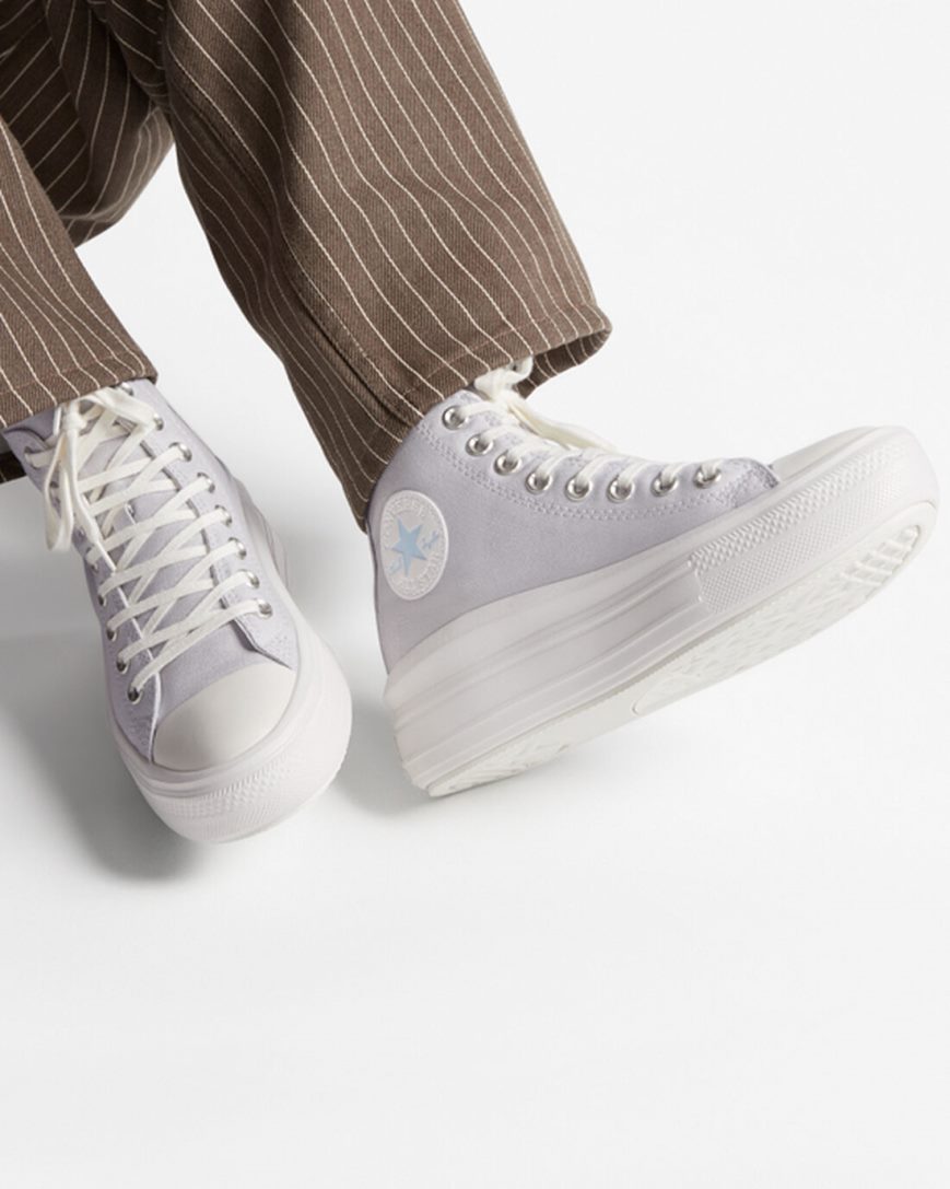 Converse Chuck Taylor All Star Move Høye Platform Sko Dame Lilla Hvite | 504IMLOZP