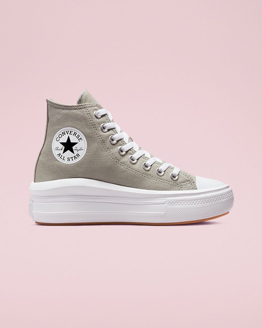 Converse Chuck Taylor All Star Move Høye Platform Sko Dame Olivengrønne Hvite | 862YOIHFJ