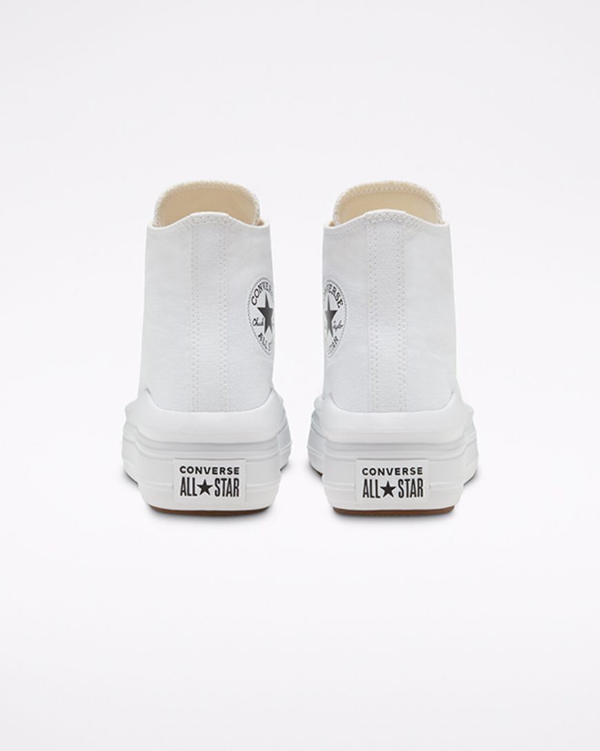 Converse Chuck Taylor All Star Move Høye Platform Sko Dame Hvite Beige Hvite Svarte | 875IWTFUX