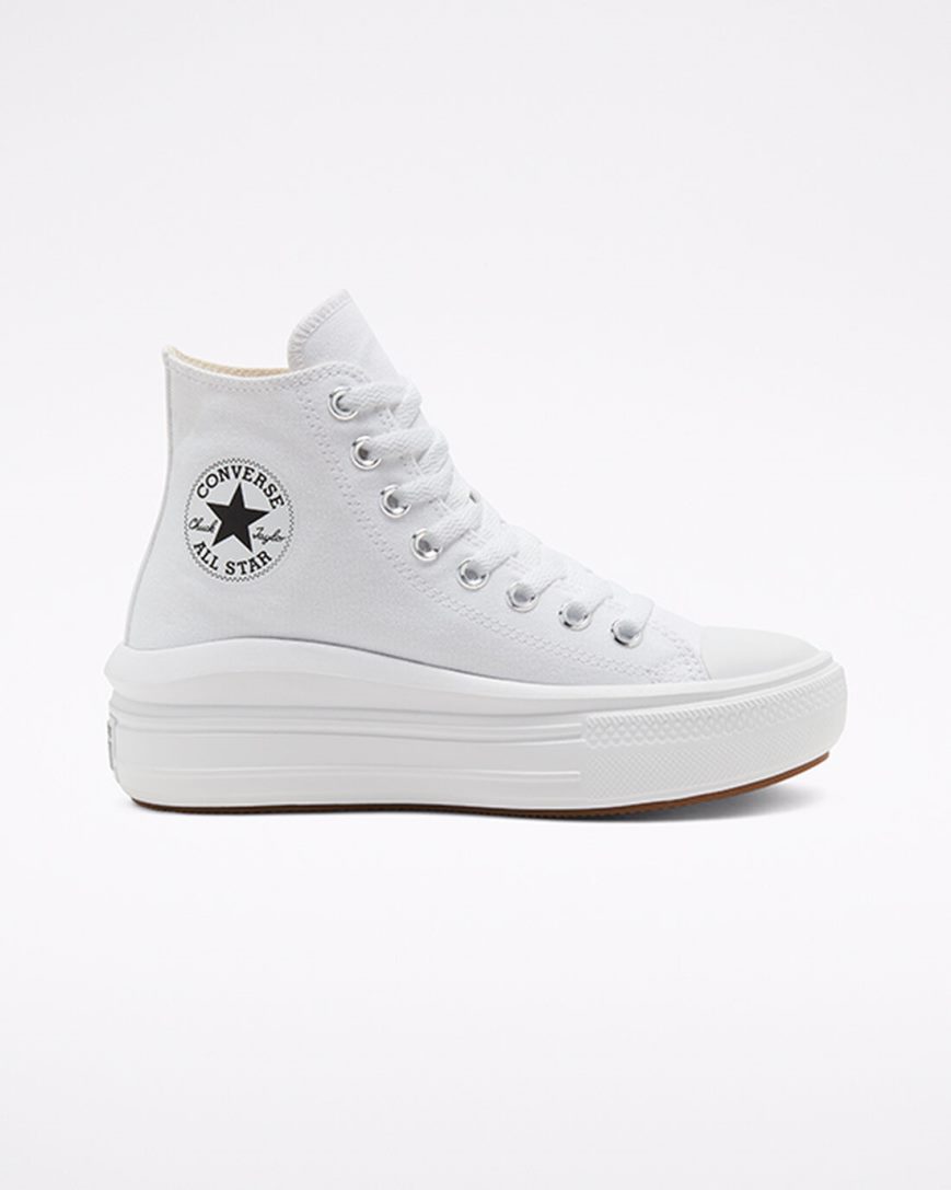 Converse Chuck Taylor All Star Move Høye Platform Sko Dame Hvite Beige Hvite Svarte | 875IWTFUX