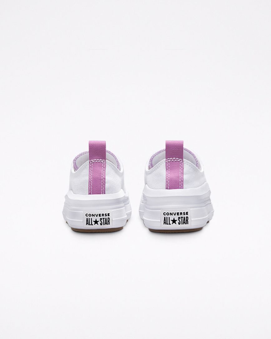 Converse Chuck Taylor All Star Move Lave Platform Sko Jente Hvite Lilla Hvite | 013NROQPL