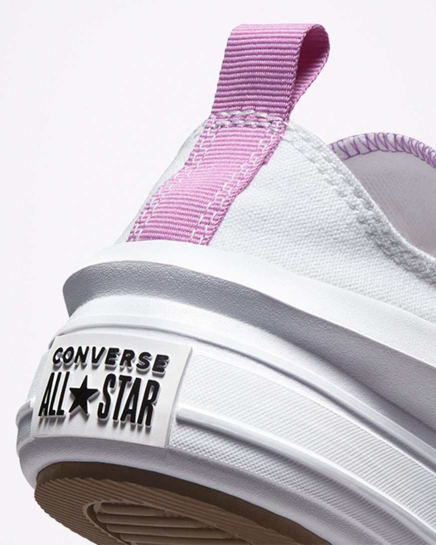 Converse Chuck Taylor All Star Move Lave Platform Sko Jente Hvite Lilla Hvite | 013NROQPL