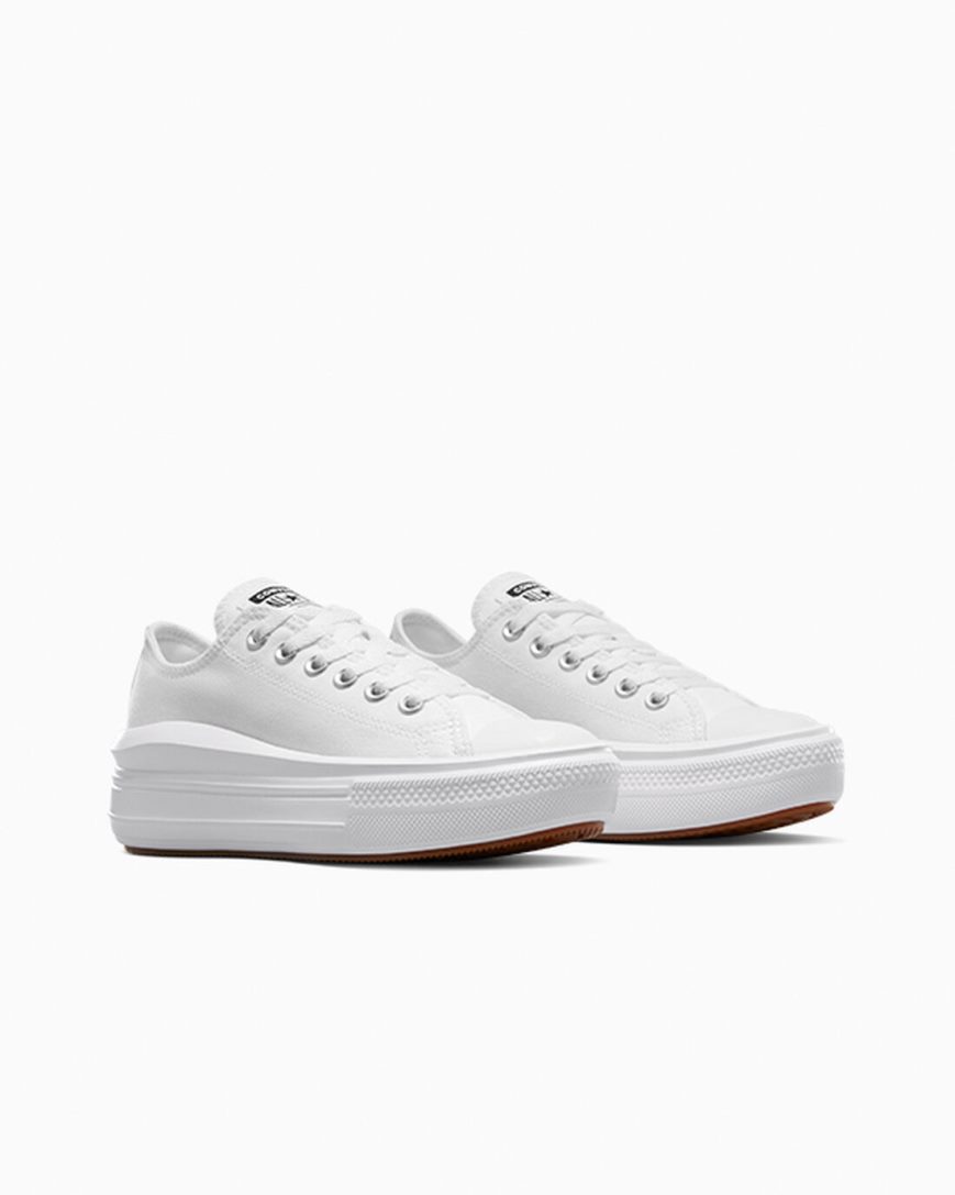 Converse Chuck Taylor All Star Move Lave Platform Sko Dame Hvite | 743DRYAHS