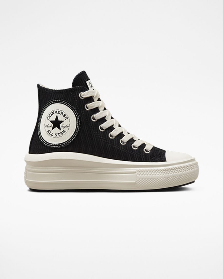 Converse Chuck Taylor All Star Move Oversized Patch Høye Platform Sko Dame Svarte Beige Hvite | 407COWJMA