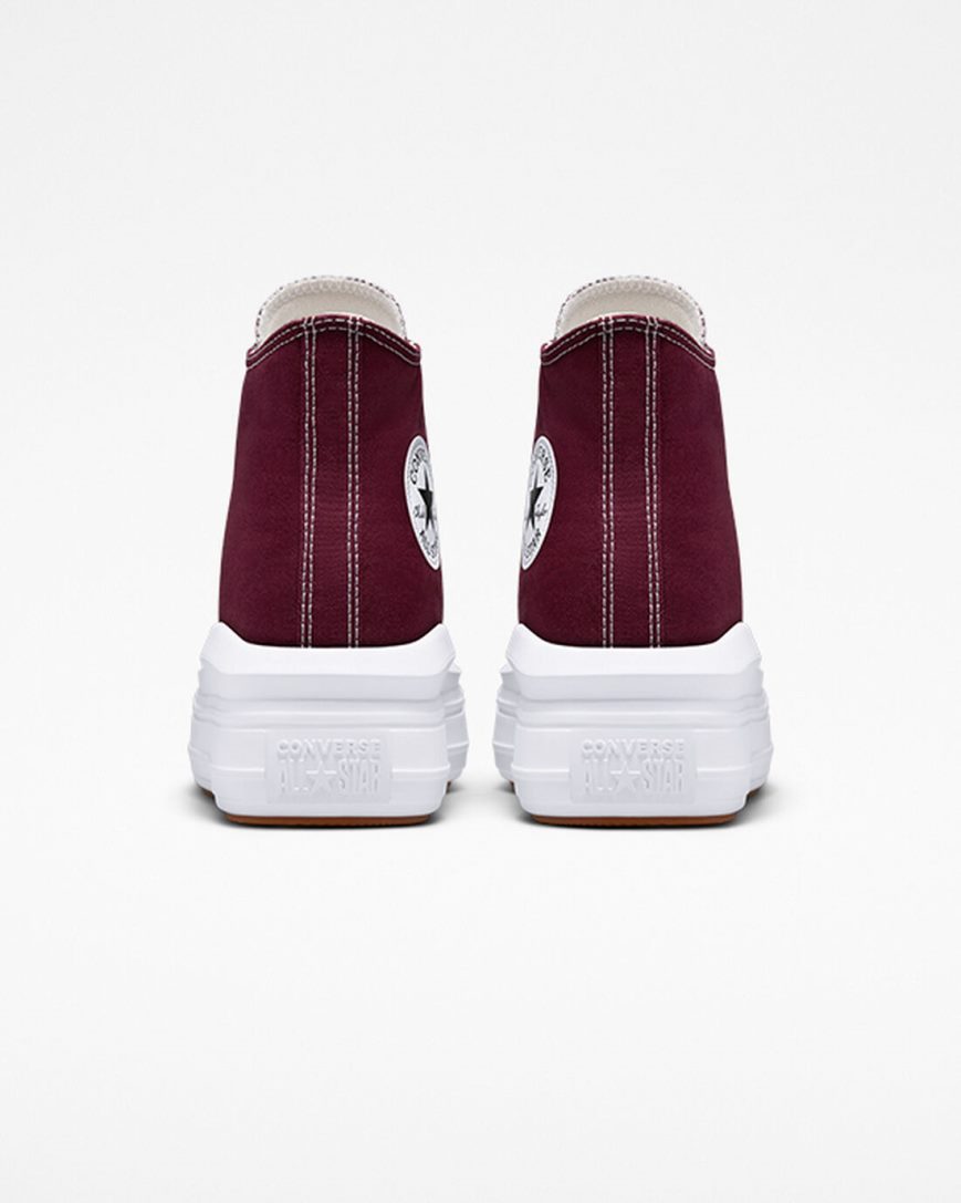 Converse Chuck Taylor All Star Move Seasonal Color Høye Platform Sko Dame Mørke Rød Hvite | 701SQVJEO