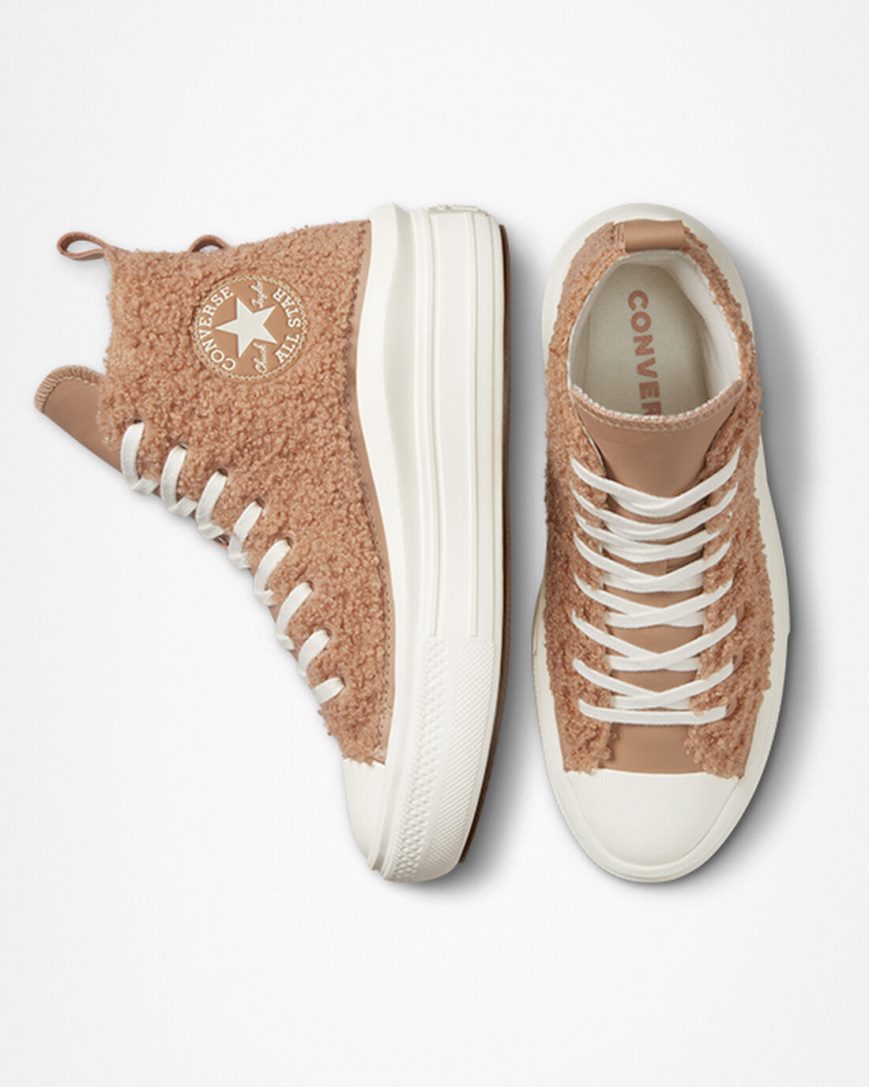 Converse Chuck Taylor All Star Move Sherpa Høye Platform Sko Dame Brune | 194ATUDIE