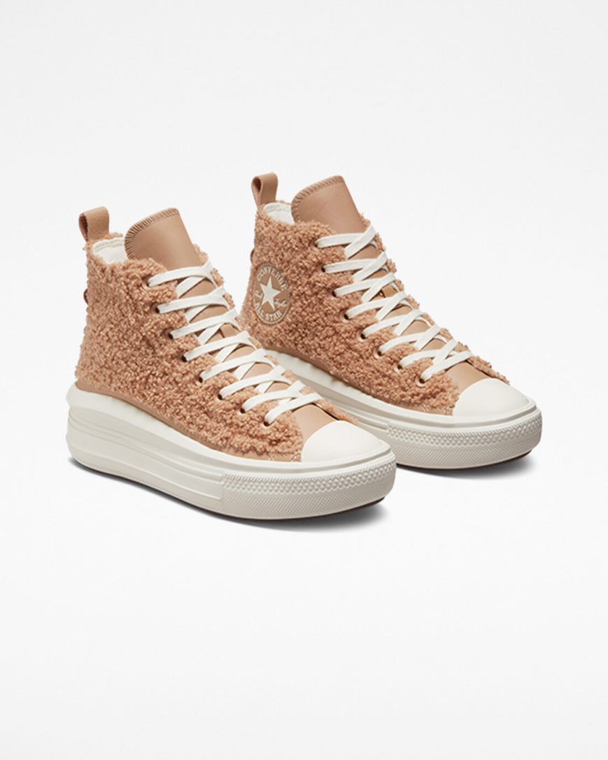 Converse Chuck Taylor All Star Move Sherpa Høye Platform Sko Dame Brune | 194ATUDIE