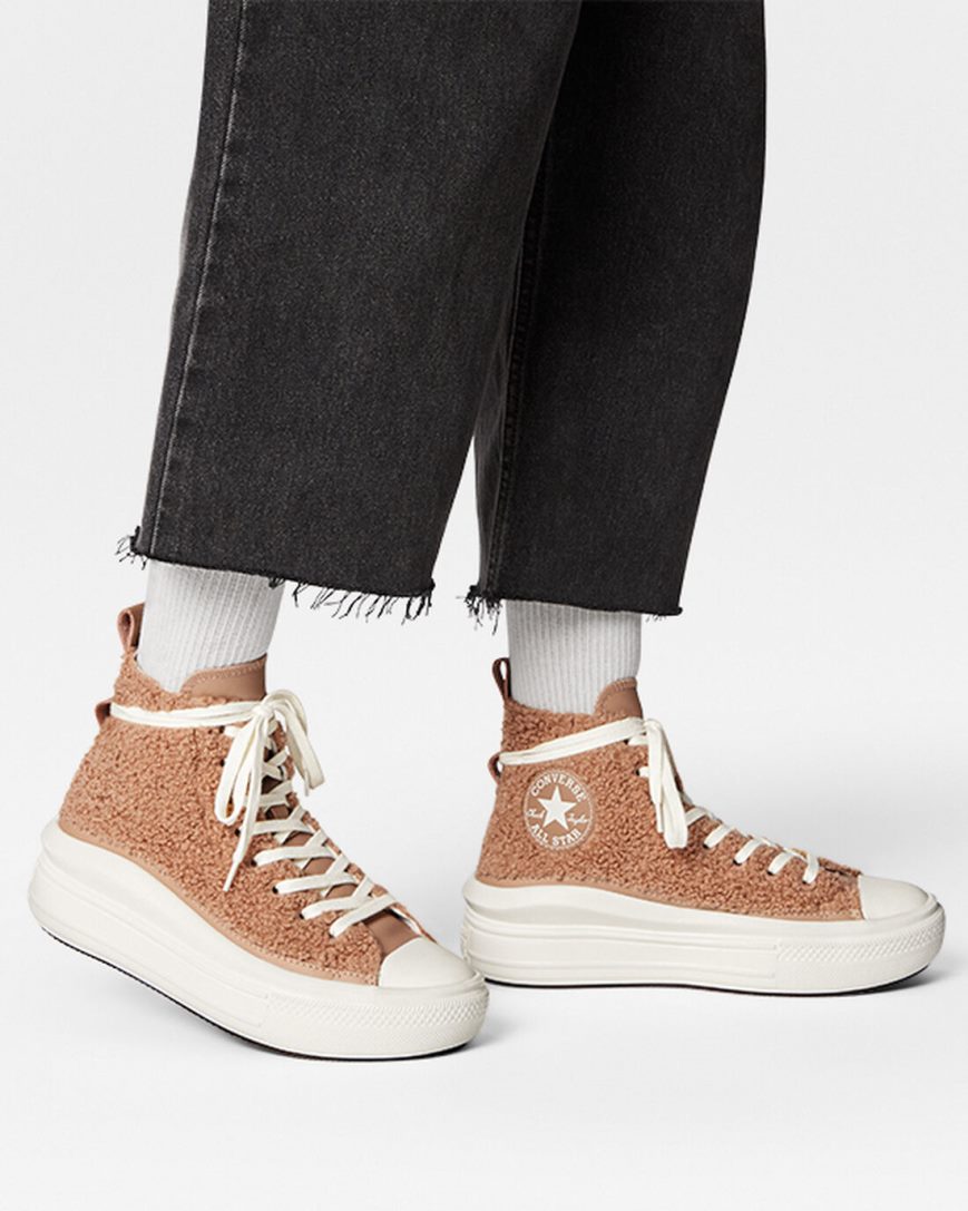 Converse Chuck Taylor All Star Move Sherpa Høye Platform Sko Dame Brune | 194ATUDIE