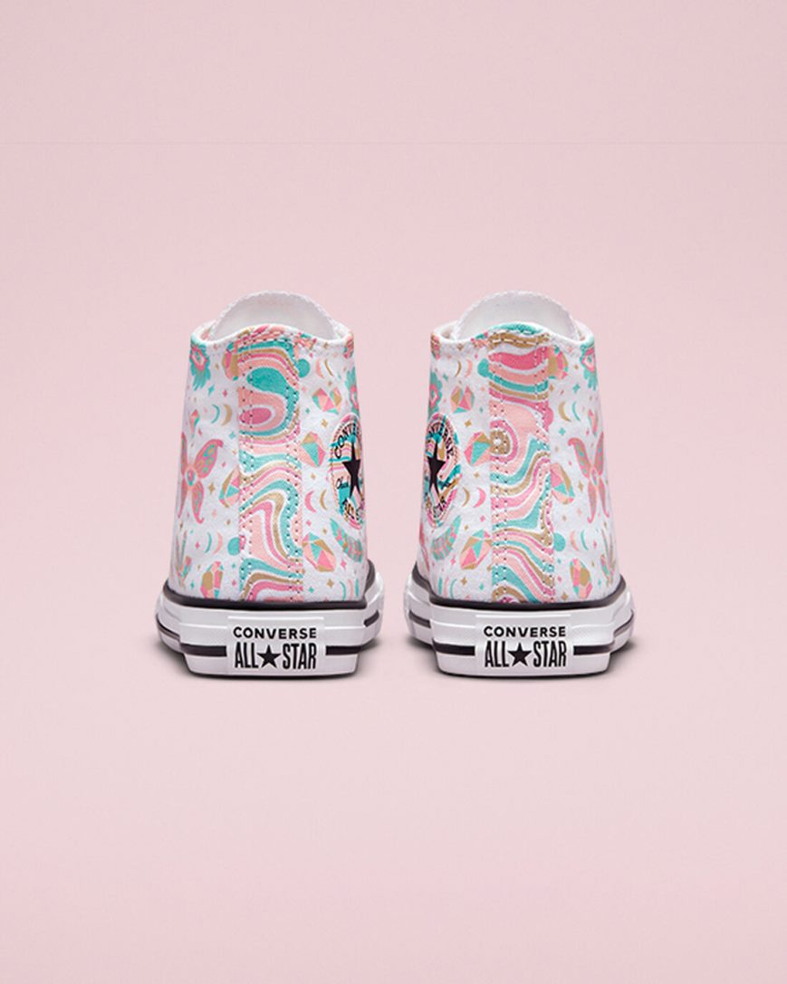 Converse Chuck Taylor All Star Mystic Gems Høye Sko Jente Hvite Rosa Korall | 247HTVULG