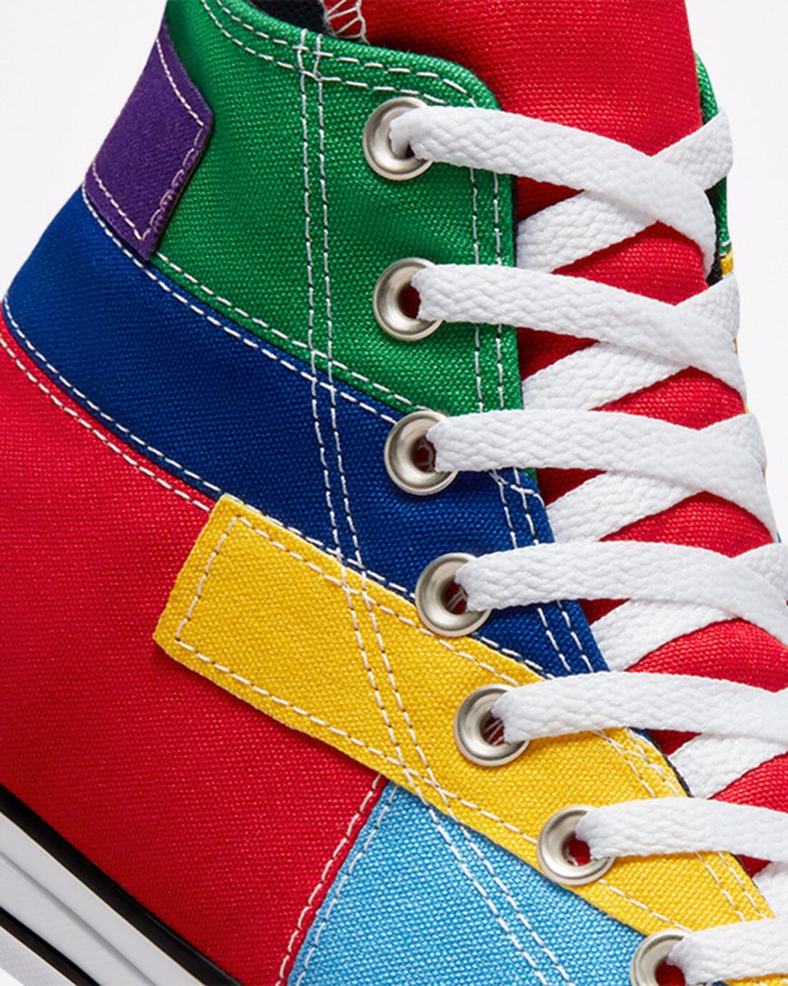 Converse Chuck Taylor All Star Patchwork Høye Sko Herre Rød Blå | 581MPAJVN
