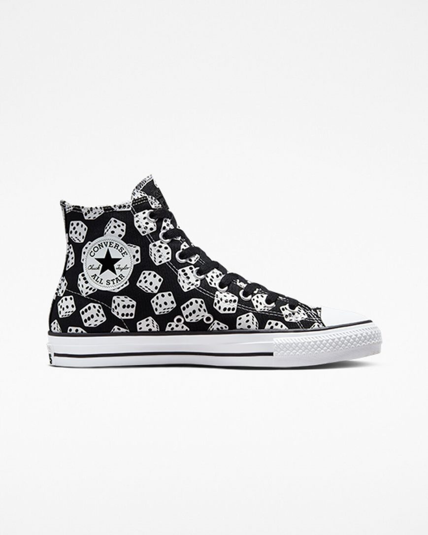 Converse Chuck Taylor All Star Pro Dice Skatesko Dame Svarte Hvite | 961GFNRCB