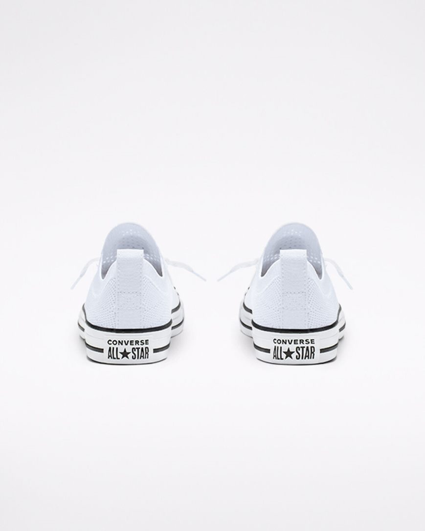 Converse Chuck Taylor All Star Shoreline Knit Slip Lave Sko Dame Hvite Svarte Hvite | 174ZEAKUW