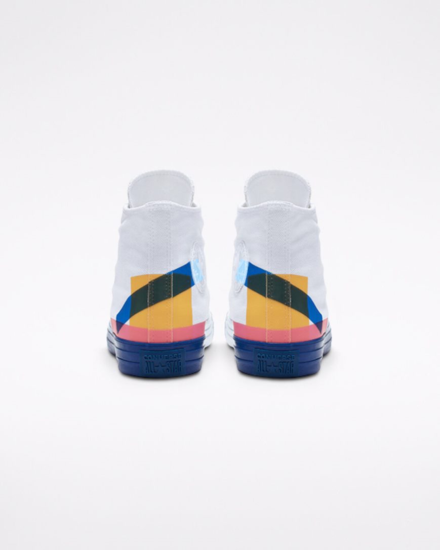 Converse Chuck Taylor All Star Space Racer Høye Høye Sko Herre Hvite Blå Rød | 158TMFEQC
