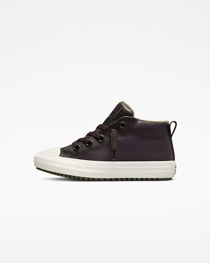 Converse Chuck Taylor All Star Street Boot Lær Høye Sko Gutt Brune | 925JYGMVS
