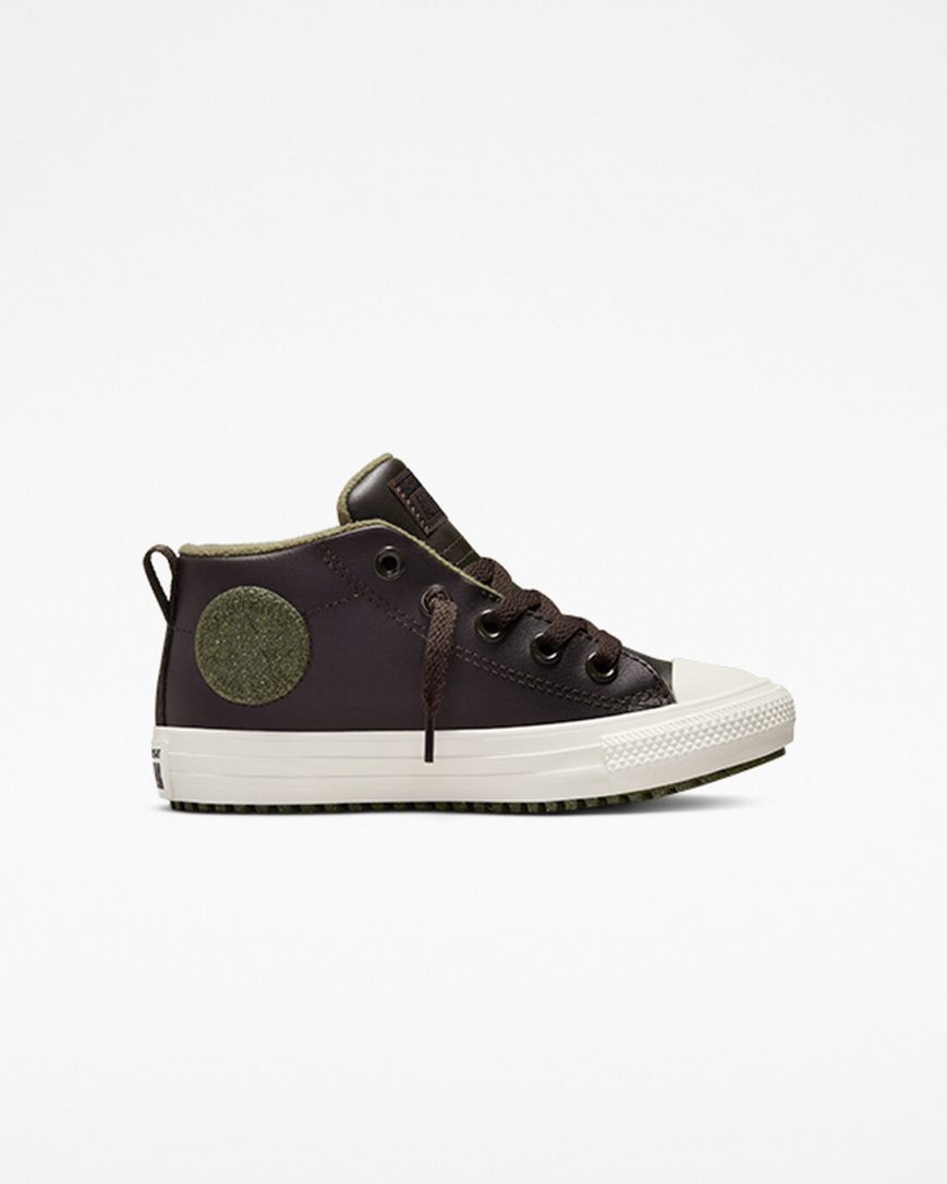 Converse Chuck Taylor All Star Street Boot Lær Høye Sko Gutt Brune | 925JYGMVS