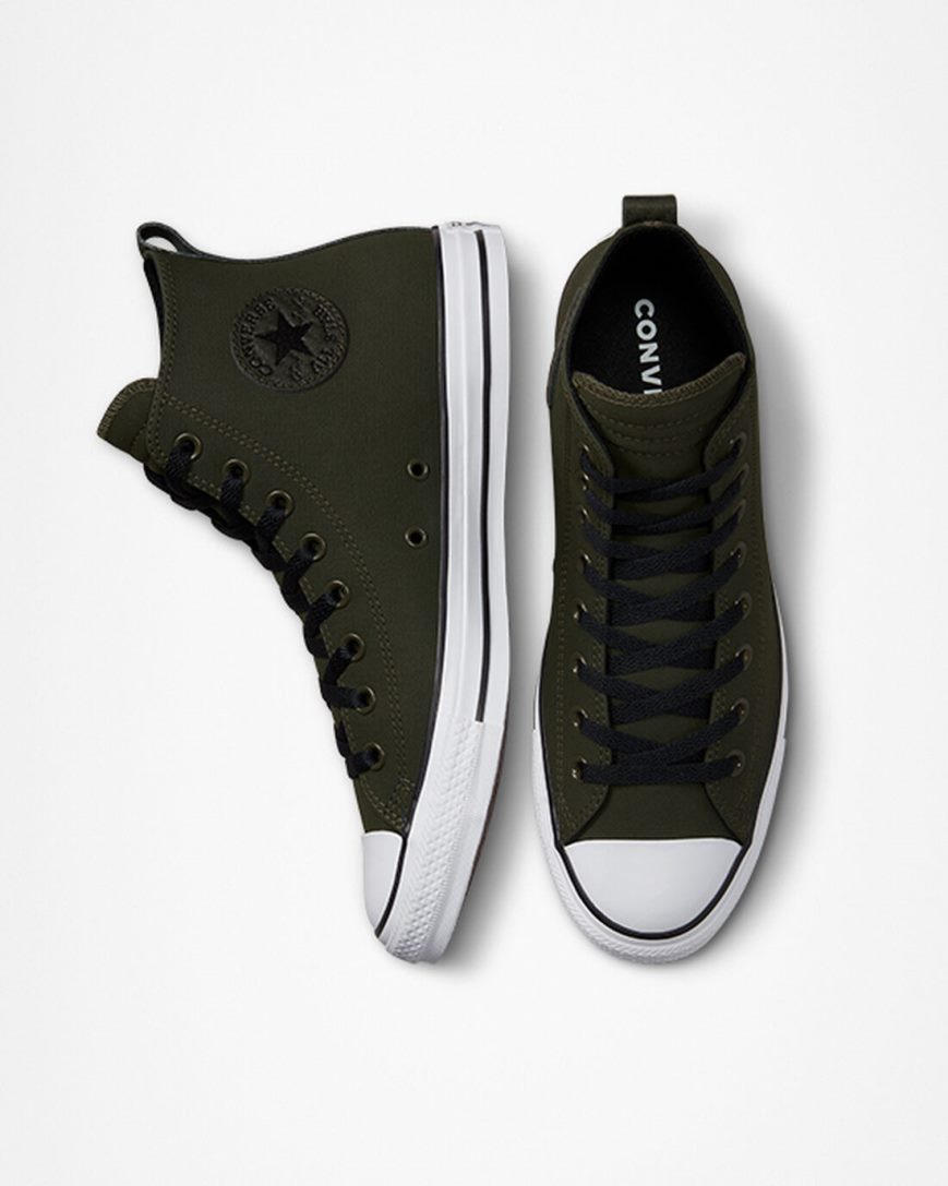Converse Chuck Taylor All Star TecTuff Høye Sko Herre Olivengrønne Grønn Hvite Svarte | 259GNTPUR