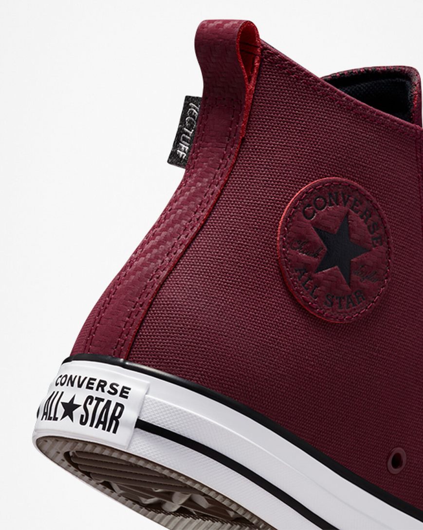 Converse Chuck Taylor All Star TecTuff Høye Sko Dame Mørke Rød Hvite Svarte | 318JXQTUW