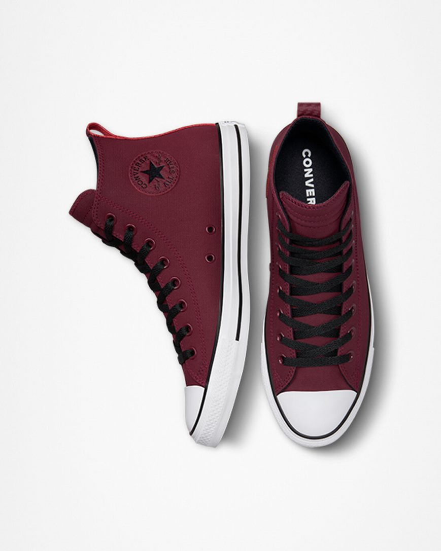 Converse Chuck Taylor All Star TecTuff Høye Sko Dame Mørke Rød Hvite Svarte | 318JXQTUW