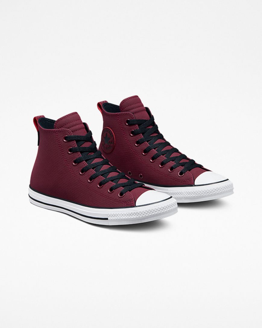 Converse Chuck Taylor All Star TecTuff Høye Sko Dame Mørke Rød Hvite Svarte | 318JXQTUW