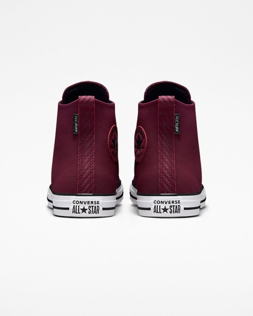Converse Chuck Taylor All Star TecTuff Høye Sko Dame Mørke Rød Hvite Svarte | 318JXQTUW