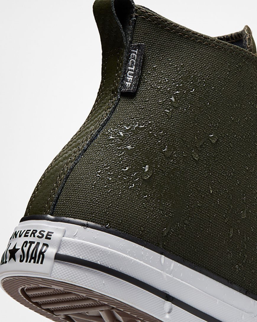 Converse Chuck Taylor All Star TecTuff Høye Sko Dame Olivengrønne Grønn Hvite Svarte | 493TVURQS