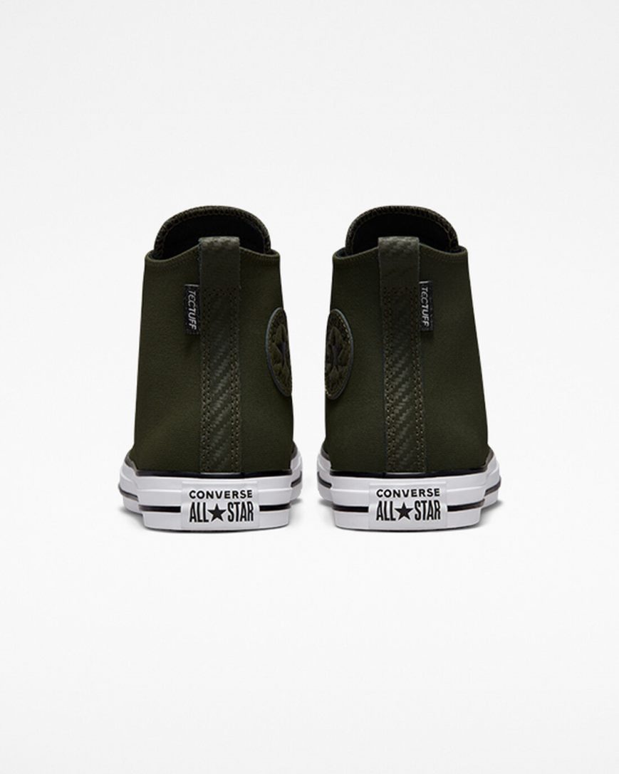 Converse Chuck Taylor All Star TecTuff Høye Sko Dame Olivengrønne Grønn Hvite Svarte | 493TVURQS