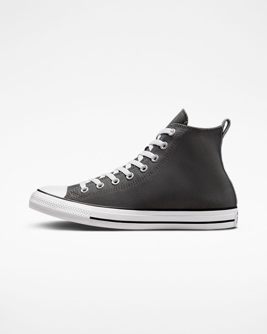 Converse Chuck Taylor All Star Woven Twill Høye Sko Dame Grå Svarte | 716JEUZNY