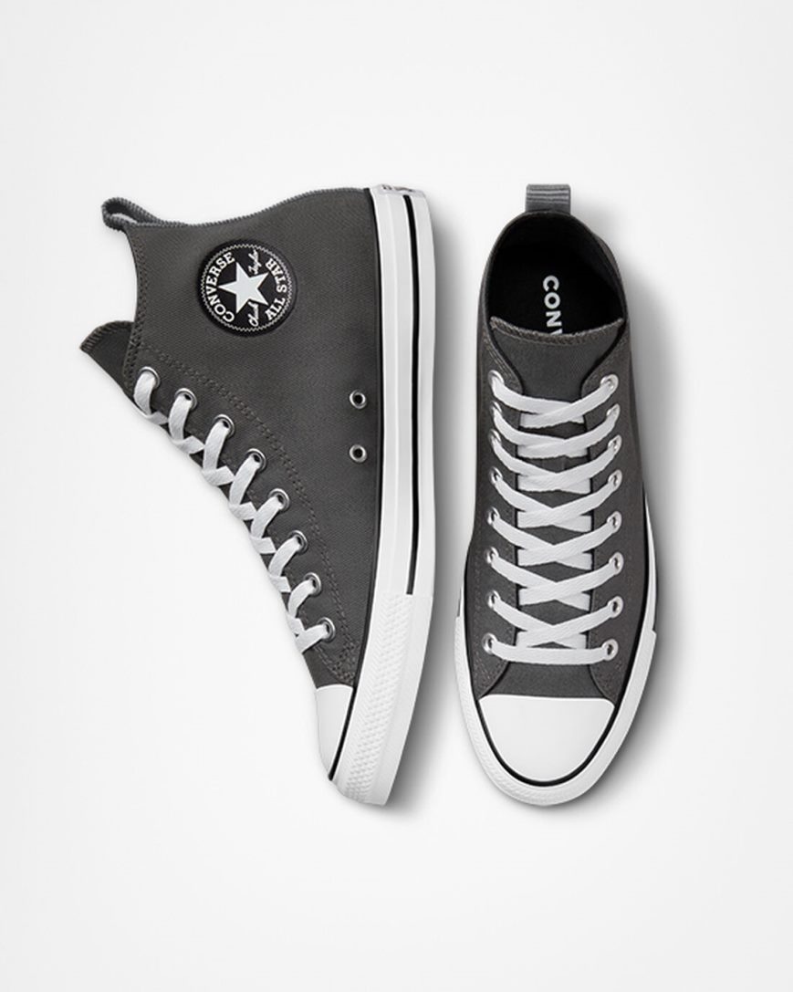 Converse Chuck Taylor All Star Woven Twill Høye Sko Dame Grå Svarte | 716JEUZNY