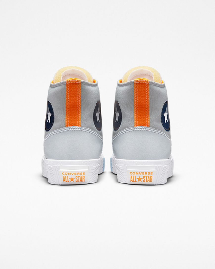 Converse Chuck Taylor Alt Star Reflective Shine Høye Sko Dame Grå Hvite Oransje | 082JLMEQO