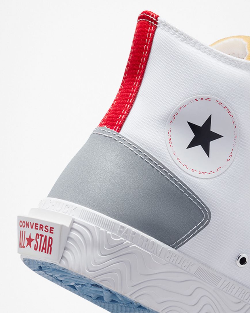 Converse Chuck Taylor Alt Star Reflective Shine Høye Sko Dame Hvite Rød Blå | 164WFUKCM