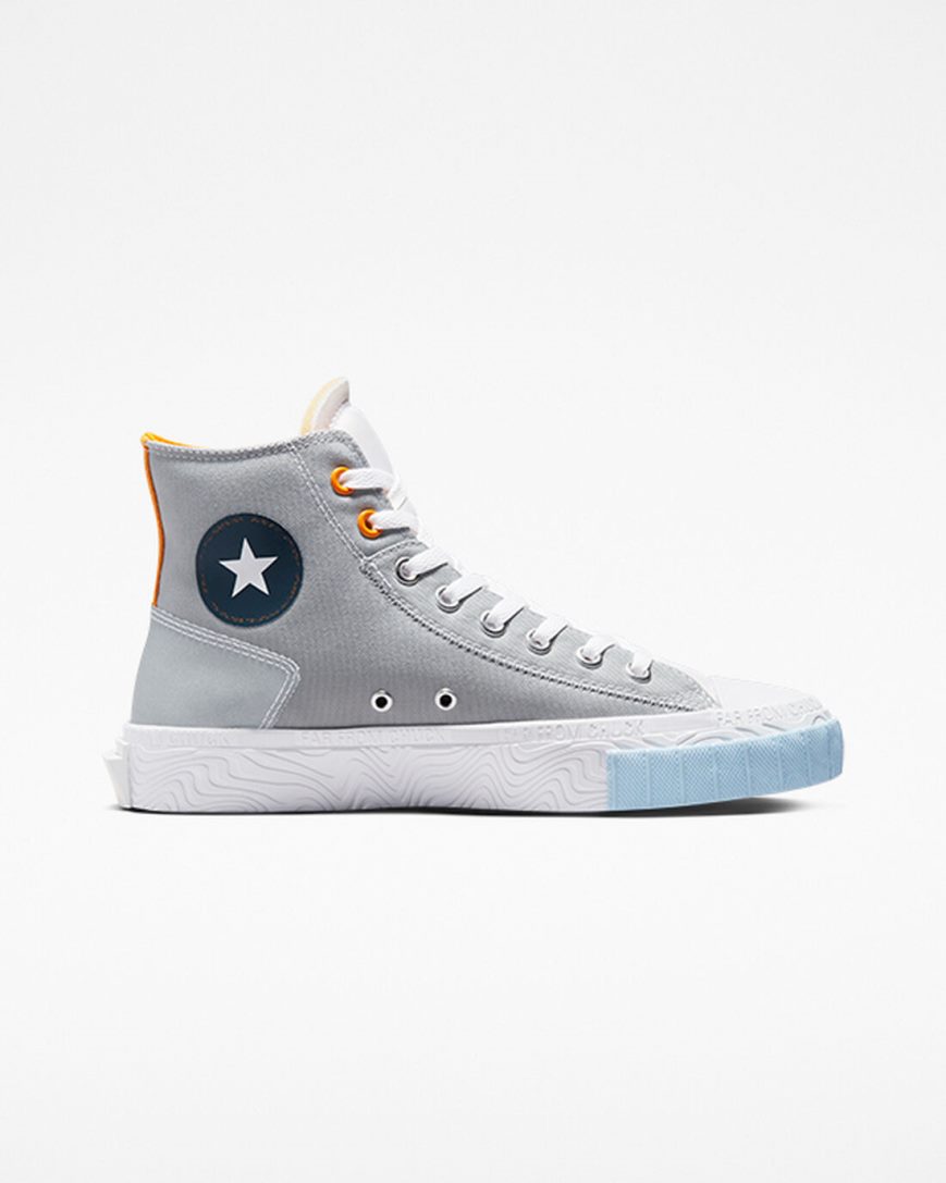 Converse Chuck Taylor Alt Star Reflective Shine Høye Sko Herre Grå Hvite Oransje | 706TMZREG