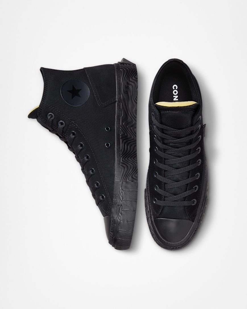 Converse Chuck Taylor Alt Star Wavy Høye Sko Herre Svarte Dyp Grå Svarte | 185OMNQUY