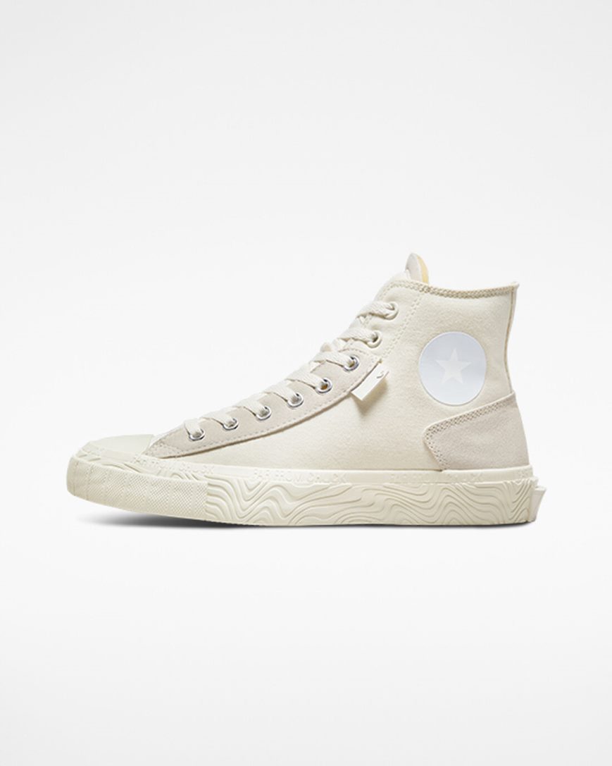Converse Chuck Taylor Alt Star Wavy Høye Sko Herre Beige Hvite | 765KLIPUJ