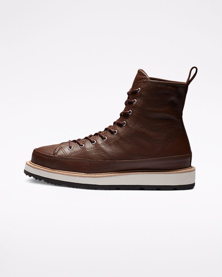 Converse Chuck Taylor Crafted Høye Støvler Dame Sjokolade Svarte | 295QCSHLN