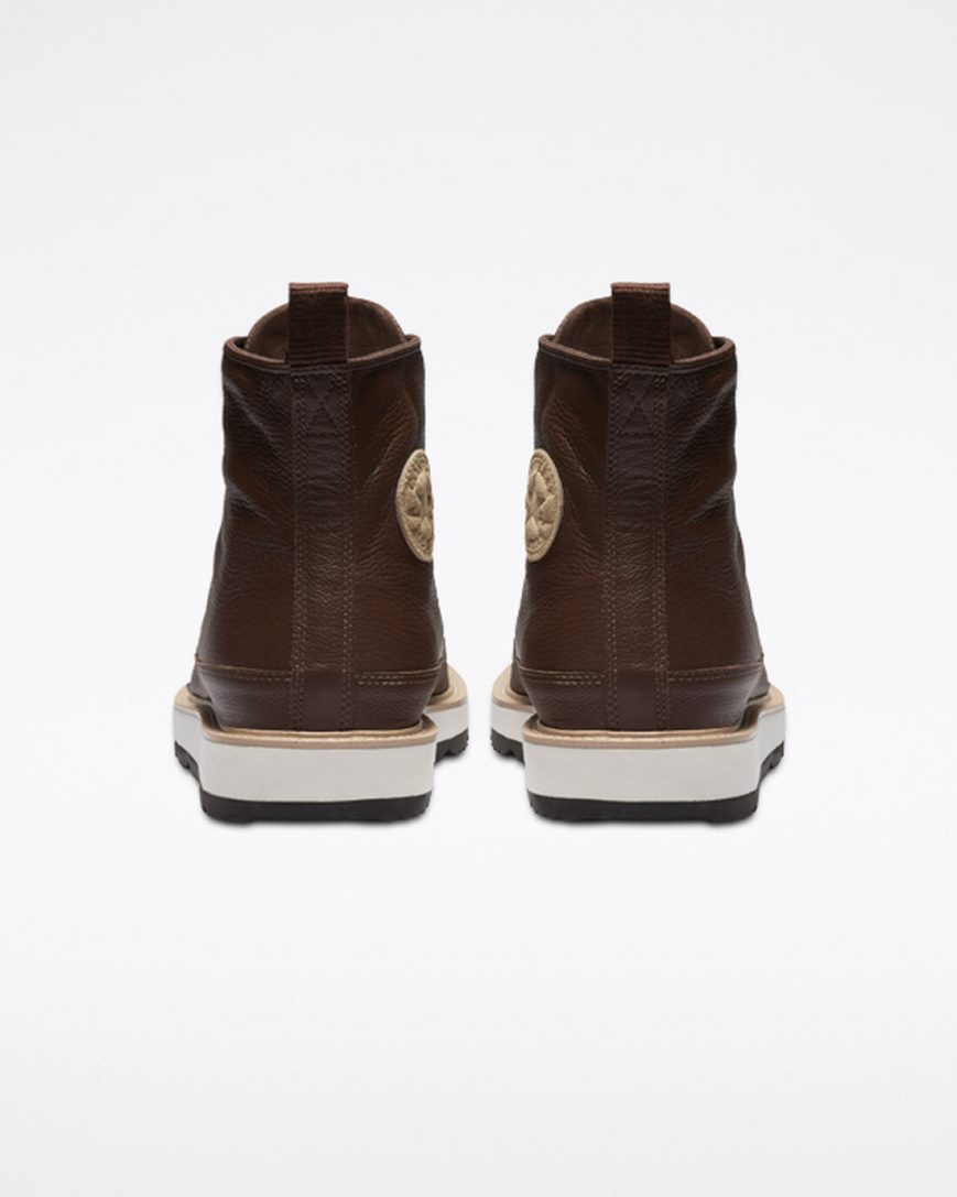 Converse Chuck Taylor Crafted Høye Støvler Dame Sjokolade Svarte | 295QCSHLN