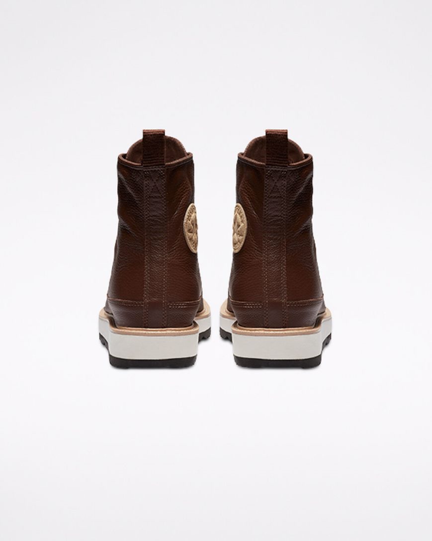 Converse Chuck Taylor Crafted Høye Støvler Dame Sjokolade Svarte | 295QCSHLN
